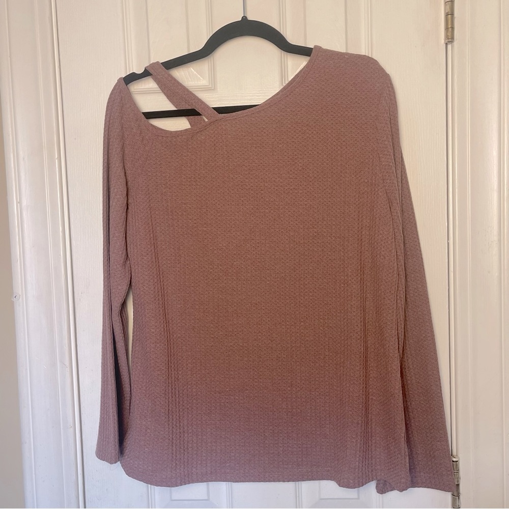 Cute Spring Cold Shoulder Ribbed Soft Shirt - Picture 5 of 5